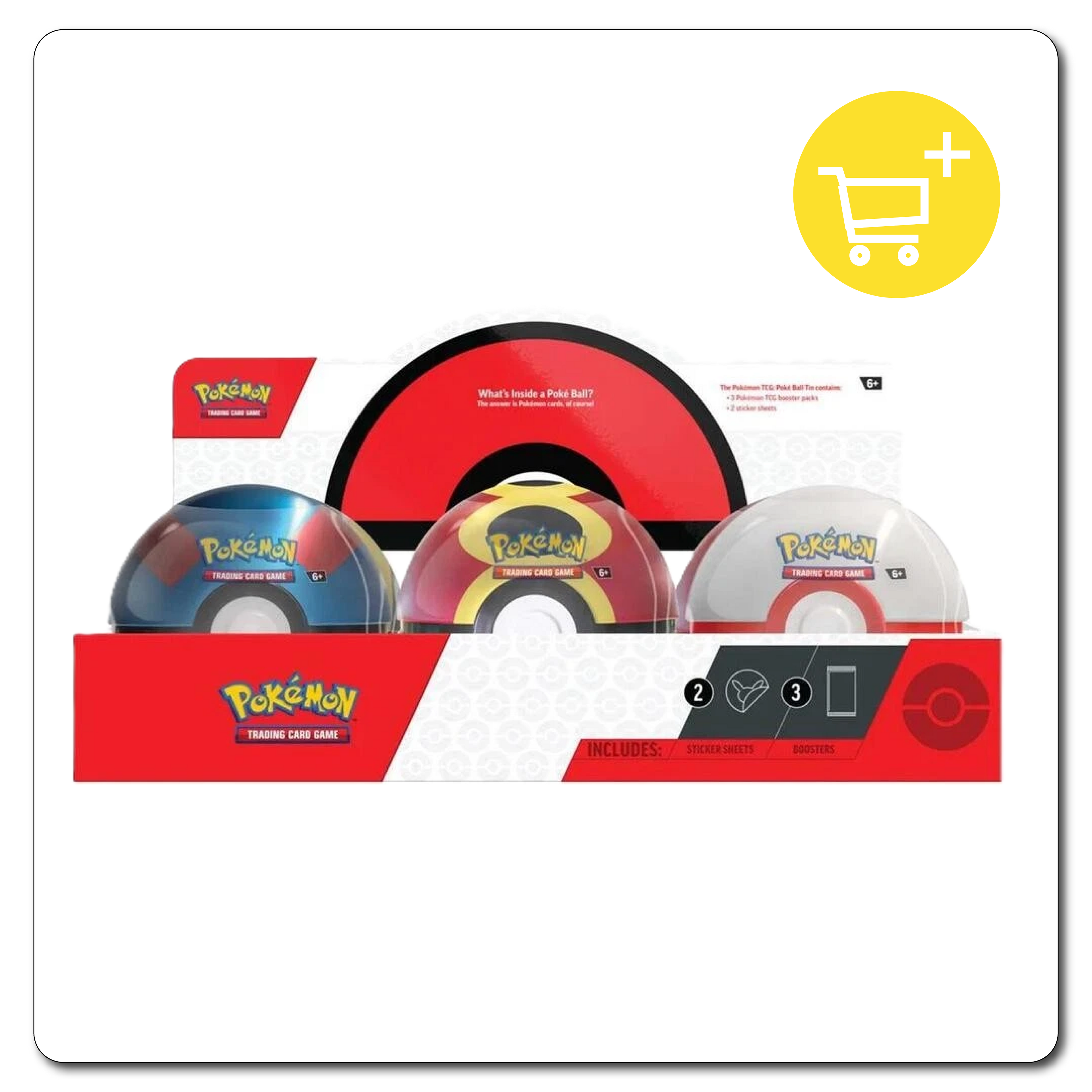 6x Pokemon Poke Ball Tin Display Q4 2025 Sealed - 18 Packs Case E25
